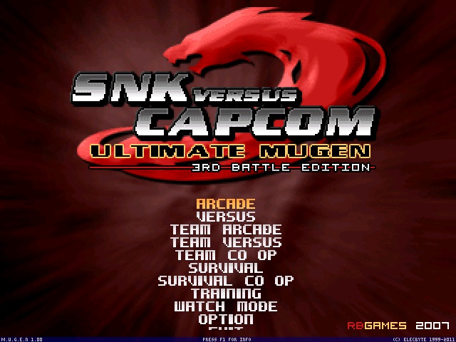 SNK vs Capcom Ultimate MUGEN Screenpack 1.0